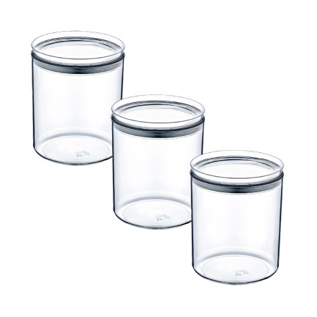 Pack 3 Recipientes Herméticos para Alimentos Medianos Redondos Ø10.5x13cm 7house Accesorios de Cocina 1