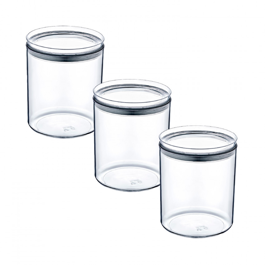 Pack 3 recipientes herméticos de vidrio 330/800/1800 mililitros