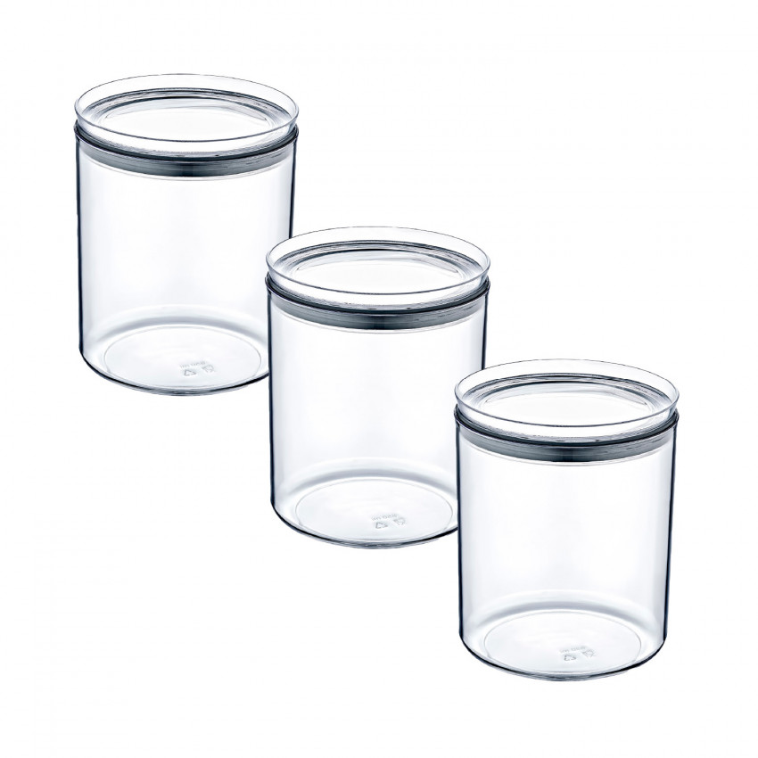 Pack 3 Recipientes Herméticos para Alimentos Medianos Redondos Ø10.5x13cm 7house Accesorios de Cocina 1