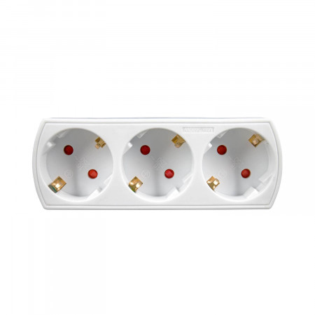 Adaptador/Conector 3 Tomas Schuko Frontal Blanco 7hSevenOn Bases Múltiples 2