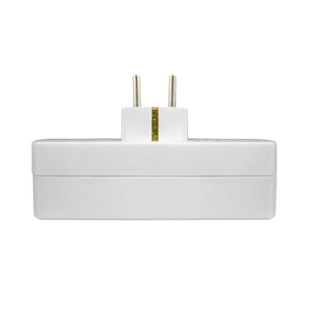 Adaptador/Conector 3 Tomas Schuko Frontal Blanco 7hSevenOn Bases Múltiples 3