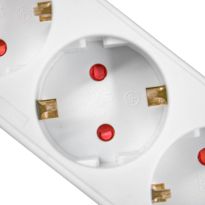 Adaptador/Conexão 3 Tomadas Schuko Frente Branco 7hSevenOn Bases Múltiplas 4