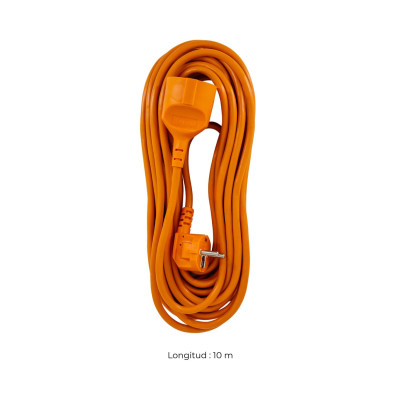 Extensão 10m Schuko Laranja Schuko Plug/Plug 7hSevenOn Cabos de extensão 3
