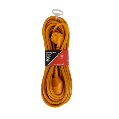 Extensão 10m Schuko Laranja Schuko Plug/Plug 7hSevenOn Cabos de extensão 4