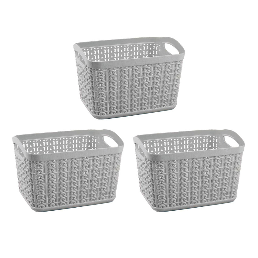 Kit 3 Cestos Rectangulares 1,5 Litros 7house Casa de banho arrumada 1