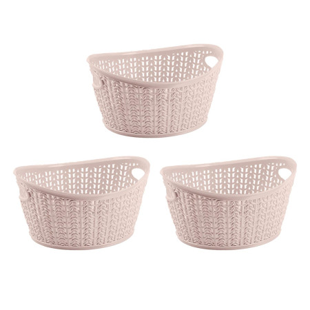 Kit 3 Cestas Ovaladas 1,5 Litros 7house Ordenación Baño 1