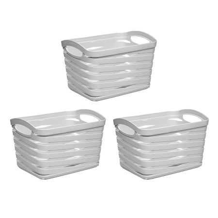 Kit 3 cestos rectangulares médios de 1,5 litros 7house Arrumação da casa de banho 1