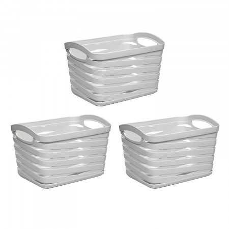 Kit 3 Cestas Medianas Rectangulares 1,5 Litros 7house Ordenación Baño 1