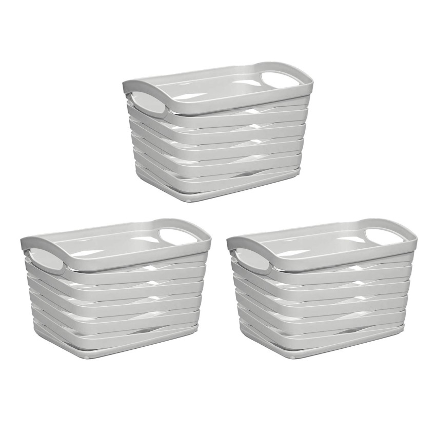 Kit 3 Cestas Medianas Rectangulares 1,5 Litros 7house Ordenación Baño 1