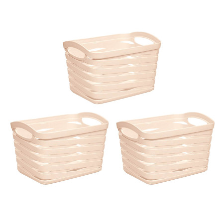 Kit 3 Cestas Medianas Rectangulares 1,5 Litros 7house Ordenación Baño 1