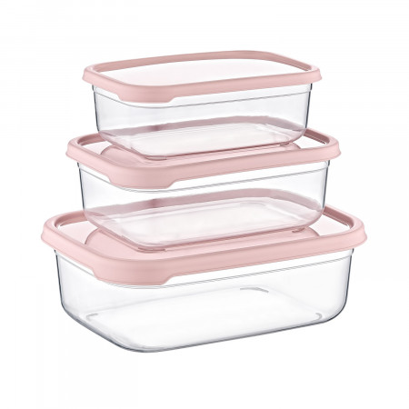 Conjunto de 3 recipientes herméticos para guardar alimentos, rectangulares 7house Acessórios de cozinha 1