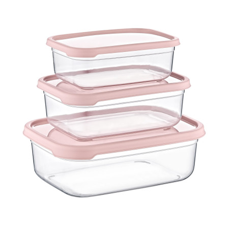 Set 3 Recipientes Herméticos para Alimentos, de forma Rectangular 7house Accesorios de Cocina 1
