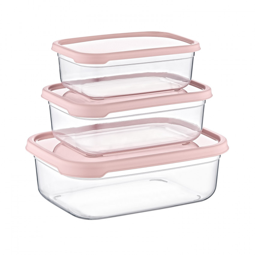 Conjunto de 3 recipientes herméticos para guardar alimentos, rectangulares 7house Acessórios de cozinha 1
