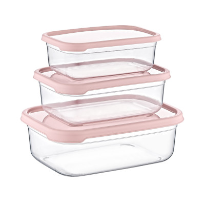 Set 3 Recipientes Herméticos para Alimentos, de forma Rectangular 7house Accesorios de Cocina 1