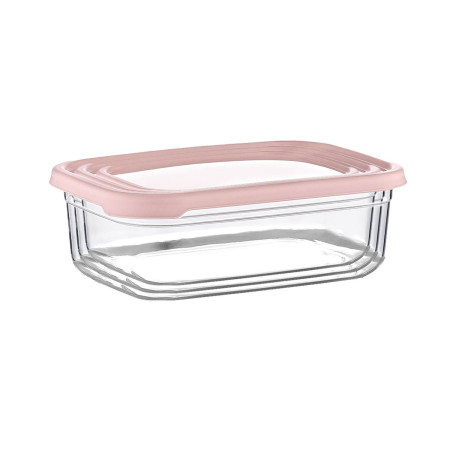 Conjunto de 3 recipientes herméticos para alimentos, rectangulares 7house Acessórios de cozinha 3