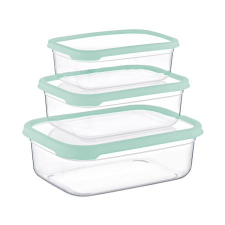 Set 3 Recipientes Herméticos para Alimentos, de forma Rectangular 7house Accesorios de Cocina 1