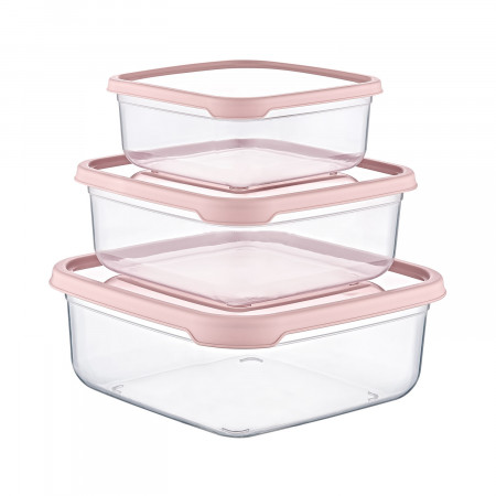 Set 3 Recipientes Herméticos para Alimentos, de forma Cuadrada 7house Accesorios de Cocina 1
