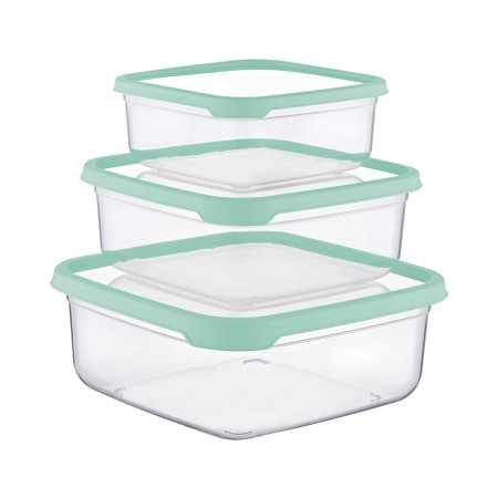 Set 3 Recipientes Herméticos para Alimentos, de forma Cuadrada 7house Accesorios de Cocina 1