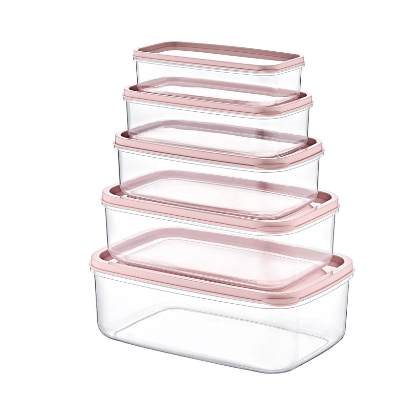 Set 5 Recipientes Herméticos para Alimentos, de forma Rectangular 7house Accesorios de Cocina 1