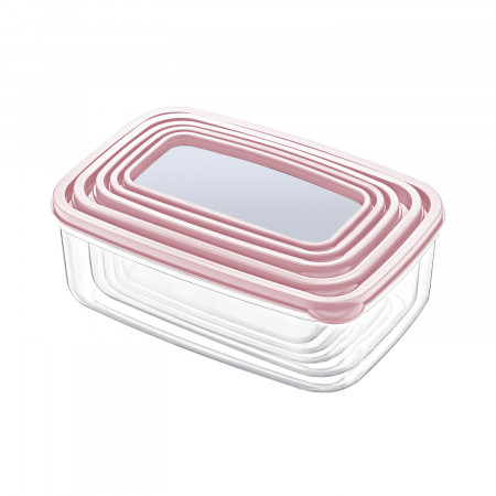 Set 5 Recipientes Herméticos para Alimentos, de forma Rectangular 7house Accesorios de Cocina 3