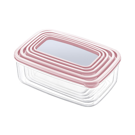 Set 5 Recipientes Herméticos para Alimentos, de forma Rectangular 7house Accesorios de Cocina 3