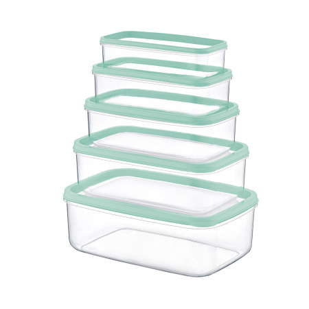 Set 5 Recipientes Herméticos para Alimentos, de forma Rectangular 7house Accesorios de Cocina 1
