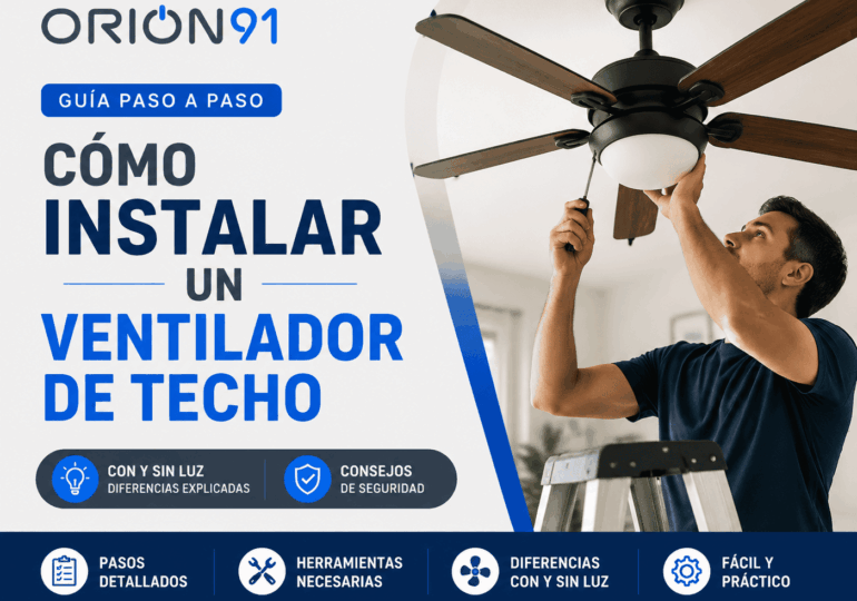 Cómo instalar un ventilador de techo paso a paso 