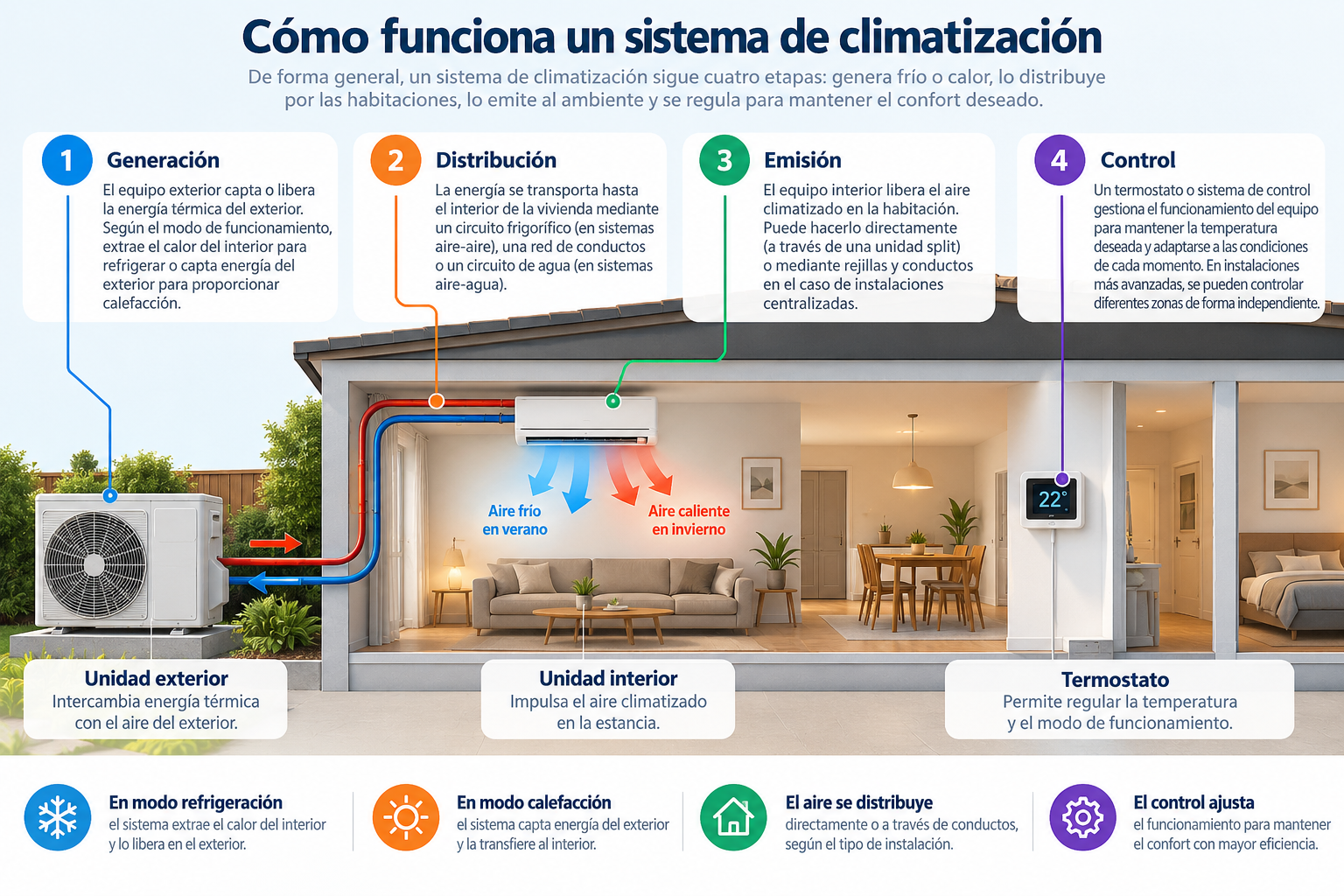 ¿Qué es la climatización y qué tipos de sistemas existen?