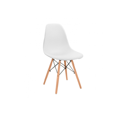 Chaises de salle à manger en bois et blanc