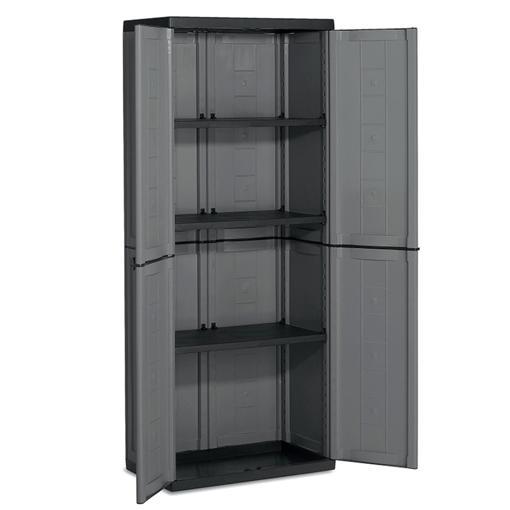 Armario de Resina Exterior con 3 Baldas Gris 166x68x39cm Keter