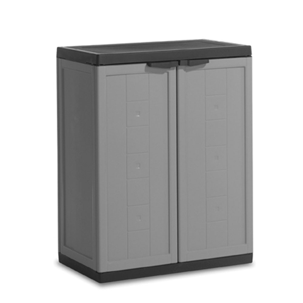 Armario de Resina Exterior Bajo con 1 Balda Gris 85x68x39cm Keter