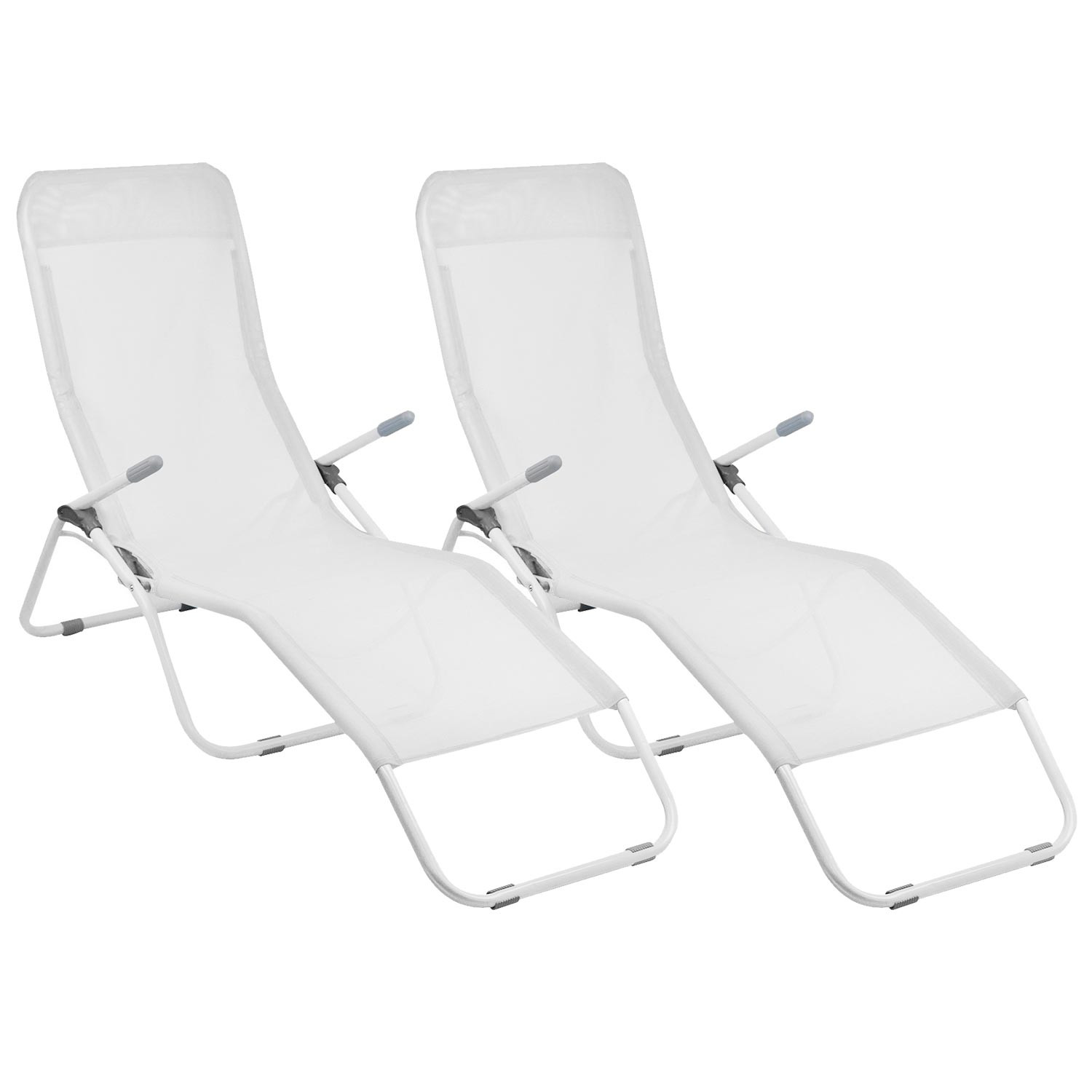 Pack 2 Tumbonas Ajustables 2 Posiciones Textil Gris 7house
